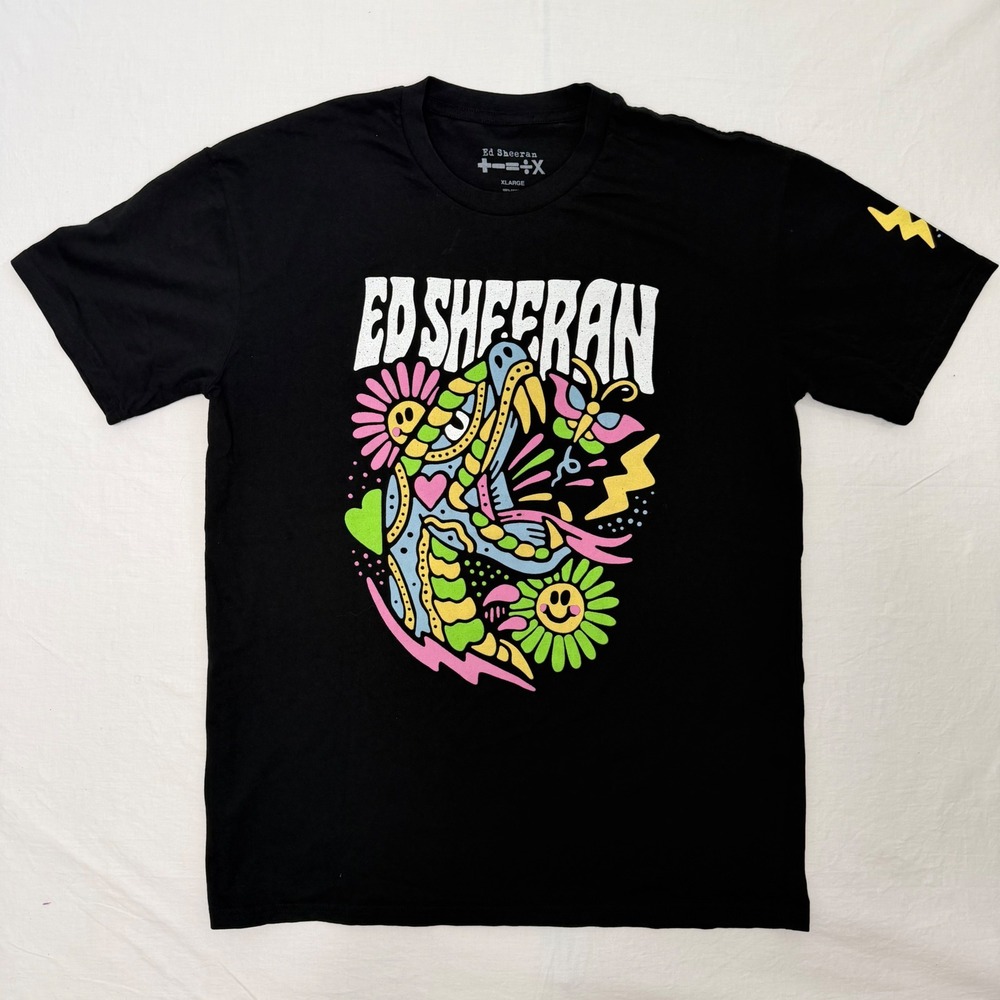 Ed Sheeran T-Shirt Mens XL Black Excellent Mathematics Tour Graphic Tee Cotton